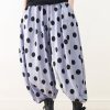 Organic wide leg pants Cotton clothes Women Shape blue dotted A Line pants spring
