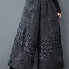 Original Design Black Oversized Jacquard Wide Leg Pants Summer