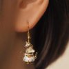 Original White Sterling Silver Overgild Teacup Squirrel Drop Earrings