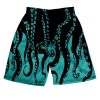 Plus Size Blue Print Elastic Waist Cotton Mens Shorts Summer