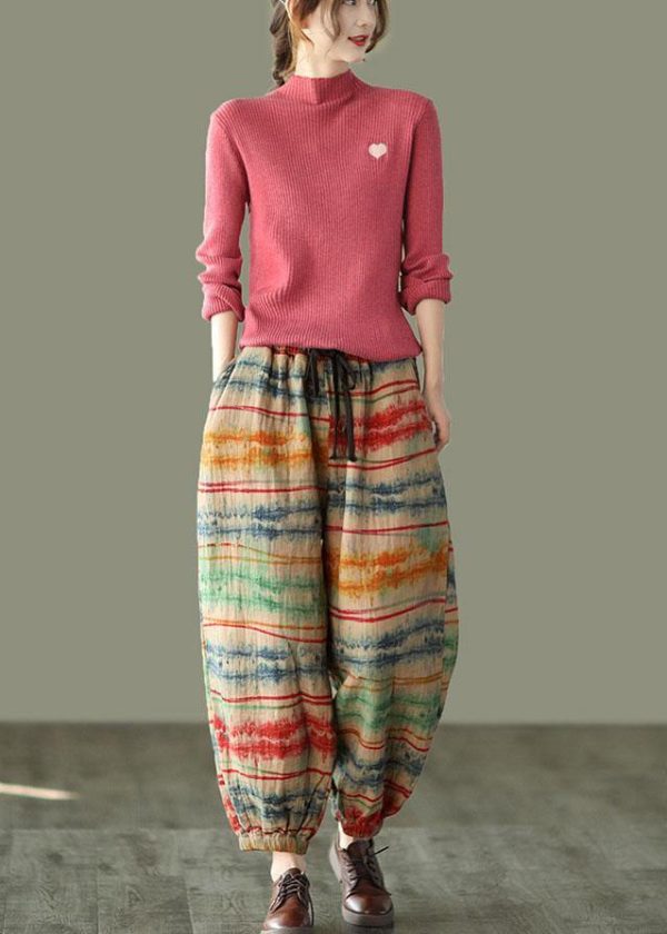 Beautiful Sunset Print Fall Linen Harem Pants-Limited Stock - Image 3
