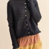 Pullover black knitted cardigans oversized fall knitted coat o neck Button Down tops