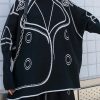 Pullover black print knit wear plus size clothing o neck Batwing Sleeve Blouse