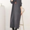 Pullover gray Sweater o neck wild Art spring knit dress