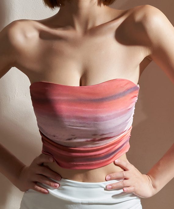 Red Tie Dye Sports Bra Tank Top
