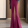 Rose Original Design Spandex Flare Bottoms Elastic Waist Spring