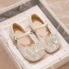 Silver Zircon Nail Bead Princess Shoes 2025 New Soft Sole