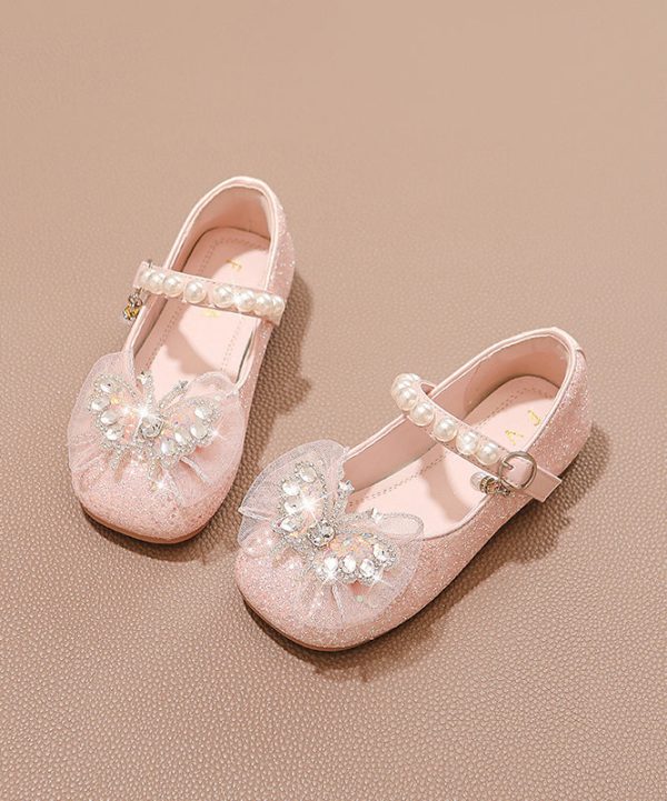 Silver Zircon Nail Bead Princess Shoes 2025 New Soft Sole - Image 2