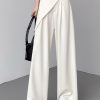 Simple Beige High Waist Patchwork Wide Leg Pants Summer