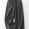 Simple Grey Oversized Striped Linen Pants Spring