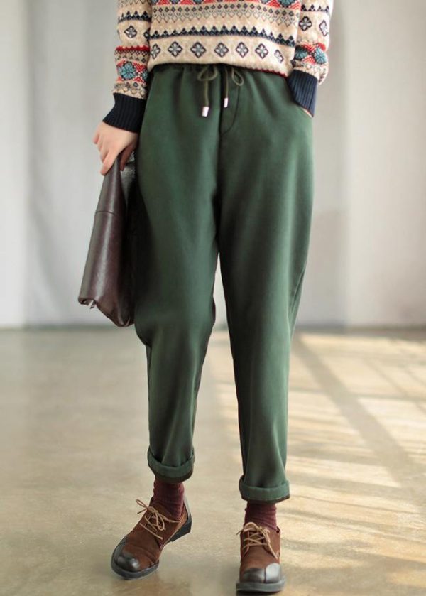 Simple Khaki Clothing Spring Elastic Waist Drawstring Fashion Ideas Pant - Image 5