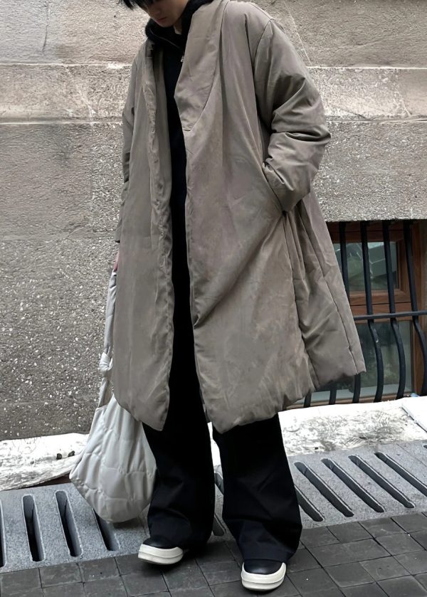 Simple Khaki Pockets Solid Duck Down Men Down Coat Winter - Image 4