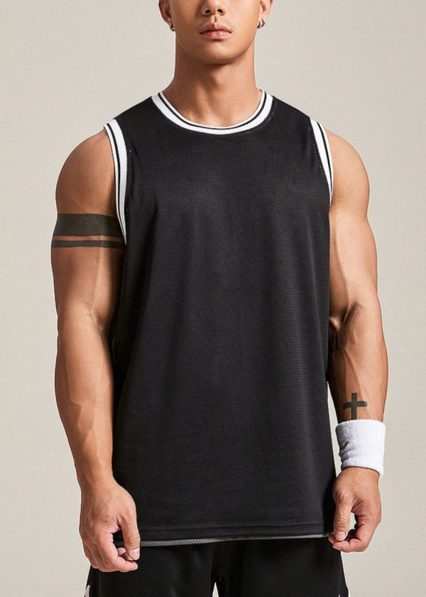 Simple White O Neck Solid Cozy Cotton Men Tank Summer - Image 2