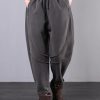 Simple gray women pants plus size clothing elastic waist drawstring Photography trousers