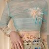 Slim Fit Colorblock O-Neck Print Tulle T Shirts Summer