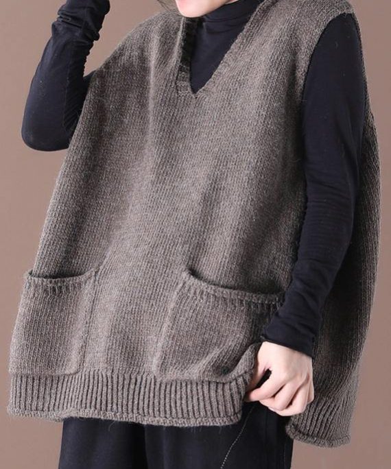 2025 New Loose Large Size Literary Hooded Knit Waistcoat Sweater Coat