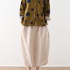 Spring Yellow Literature And Art Linen Ruffled Collar Top