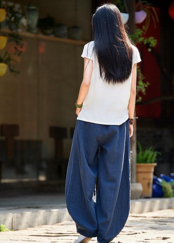 Spring cotton linen women retro ramie wild trousers women's bloomers - Image 4