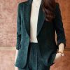 Style Blackish Green Print Silm Fit Cotton Coat Spring