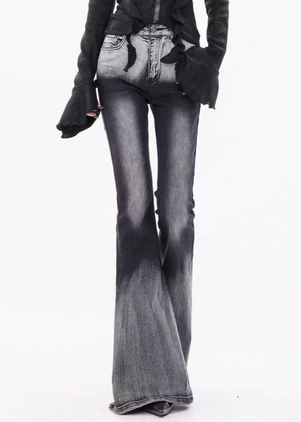 Style Gradient Color Denim Flare Bottoms Spring - Image 3