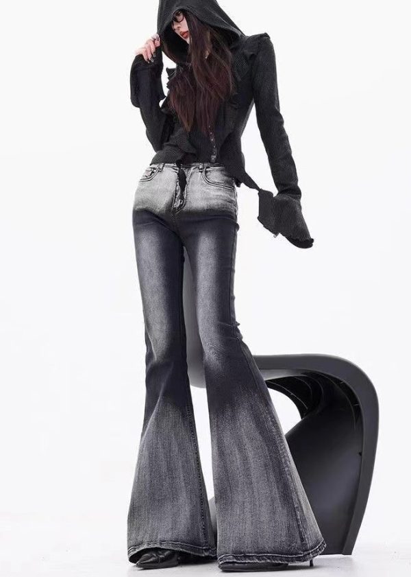 Style Gradient Color Denim Flare Bottoms Spring - Image 4
