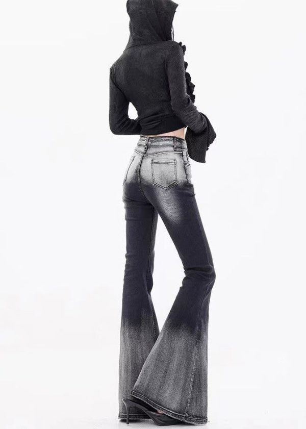 Style Gradient Color Denim Flare Bottoms Spring - Image 5