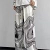 Style White Oversized Print Cotton Mens Pants Spring