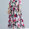 Style o neck cotton Tunic pattern floral Traveling Dresses summer