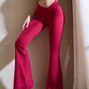 Styling Red Asymmetrical Patchwork Butt Scrunch Modal Cotton Flare Leggings