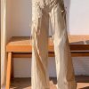 Stylish Apricot Bow Drawstring Quick Drying Sports Pants Spring