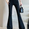 Stylish Black High Waist Zircon Flared Trousers