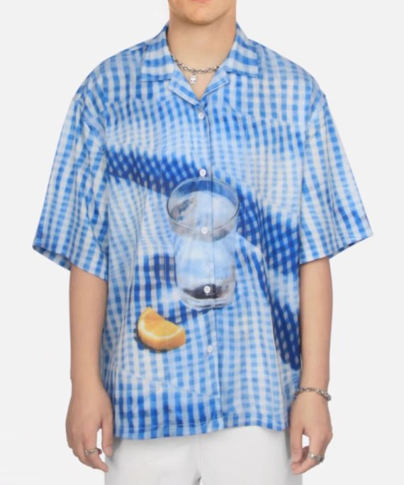 Stylish Blue Plaid Print Cotton Mens Shirts Summer