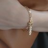 Stylish Gold Copper Overgild Zircon Chain Chain Bracelet