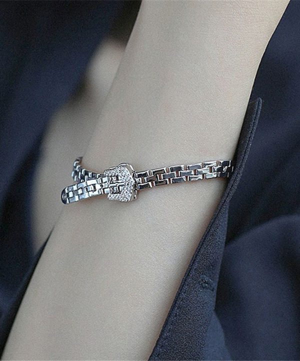 Stylish Gold Copper Overgild Zircon Chain Chain Bracelet - Image 2
