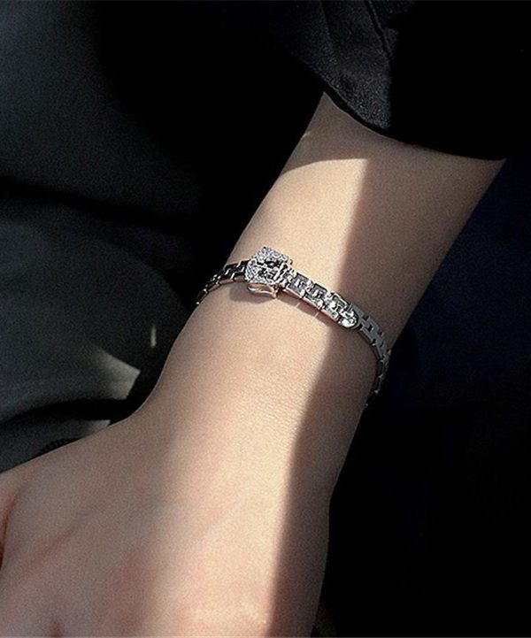 Stylish Gold Copper Overgild Zircon Chain Chain Bracelet - Image 4