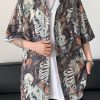 Stylish Peter Pan Collar Print Pockets Cotton Shirts Mens Half Sleeve