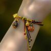 Stylish Rainbow Overgild Hand Knitting Animal Colorful Rope Charm Bracelet