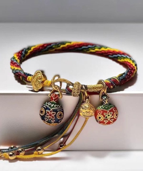 Stylish Rainbow Overgild Hand Knitting Animal Colorful Rope Charm Bracelet - Image 3