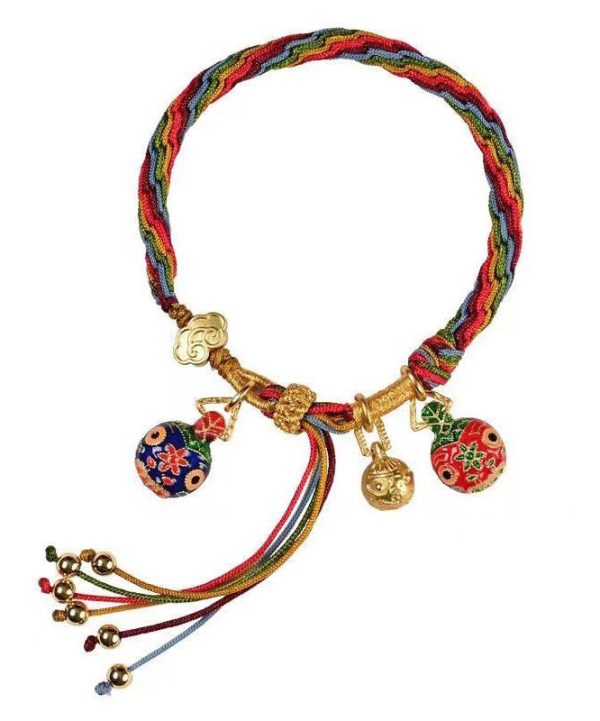 Stylish Rainbow Overgild Hand Knitting Animal Colorful Rope Charm Bracelet - Image 5