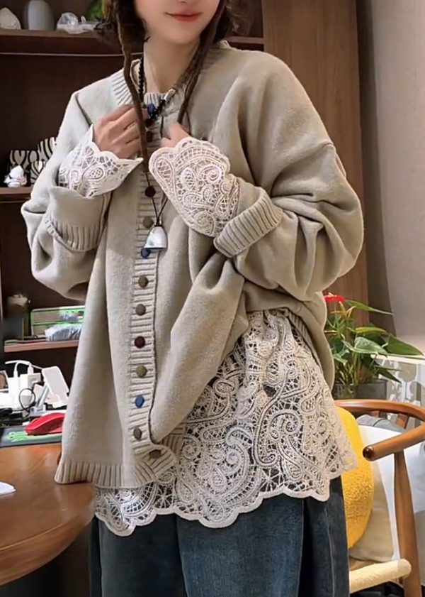 Stylish White O-Neck Hollow Out Lace T Shirt Spring - Image 3