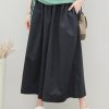 Summer women's new elastic waist fat legs large size black nine-point pants skirt