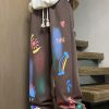 Unique Coffee Print Elastic Waist Cotton Men Pants Spring