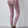Unique Pink Leopard Butt Scrunch High Waist Nylon Yoga Pants