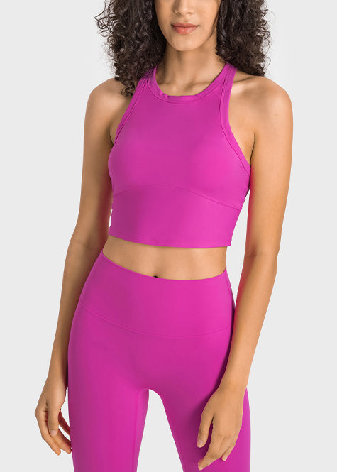 Unique Pink Tummy Control Plus Size Sports Bra