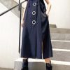 Unique black cotton dresses asymmetric loose summer Dress