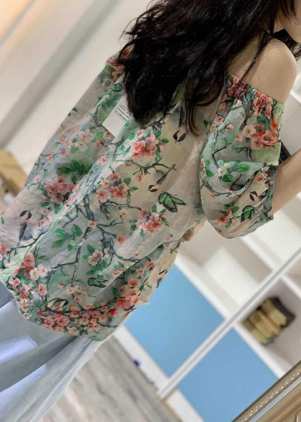 Unique prints linen clothes half sleeve box fall blouses - Image 4