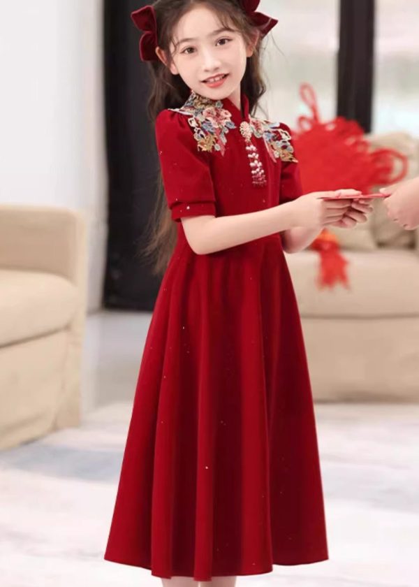 Vintage Mulberry Embroideried Patchwor Girls Long Dresses Summer - Image 5