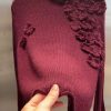Vintage Mulberry Turtleneck Floral Cotton Knit Sweater Tops Spring