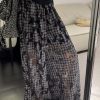 Vintage Plaid Hollow Out Patchwork Wide Leg Pants Spring