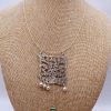 Vintage Silk Sterling Silver Jade Tassel Lariat Necklace